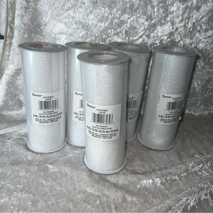 5- Darice White Glitter Tulle Rolls